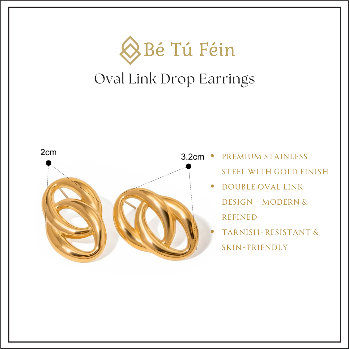 Oval Link Drop Earrings