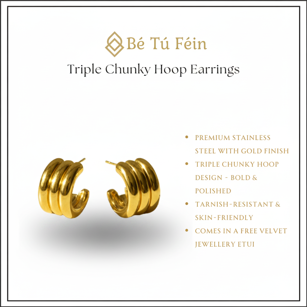 Triple Chunky Hoop Earrings