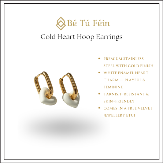 Gold Heart Hoop Earrings