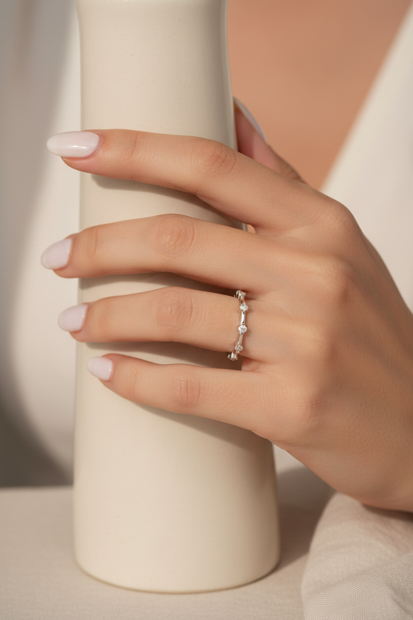 Moissanite Sparkle Band Ring
