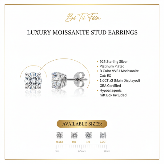 Moissanite Brilliance Stud Earrings