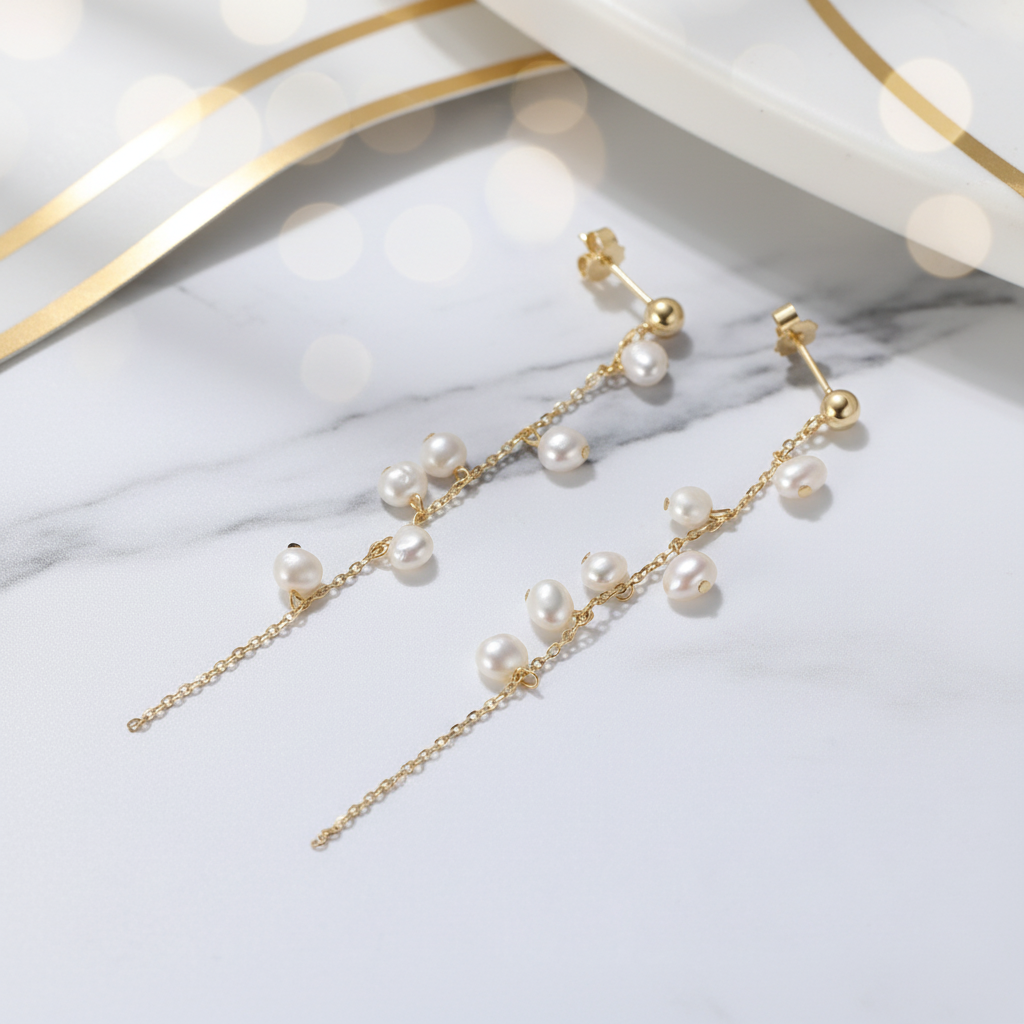 Pearl Cascade Drop Earrings