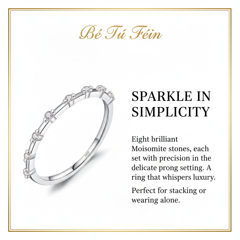 Moissanite Sparkle Band Ring