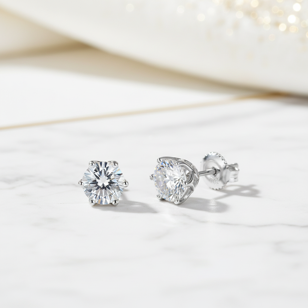 Moissanite Brilliance Stud Earrings