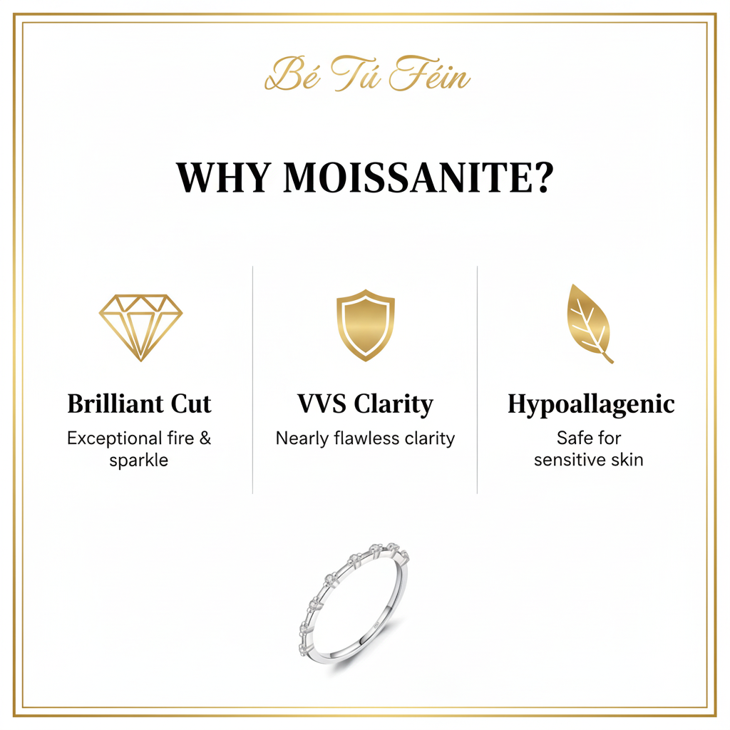 Moissanite Sparkle Band Ring