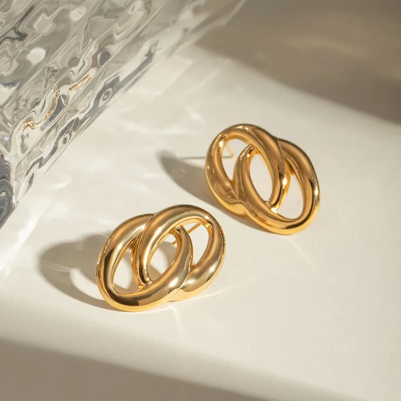 Oval Link Drop Earrings