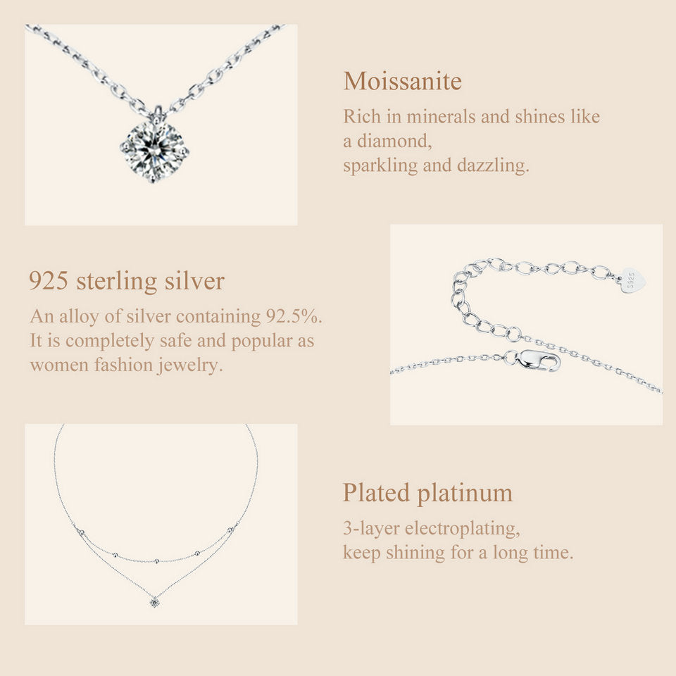 Moissanite Layered Pendant Necklace – Power Collection