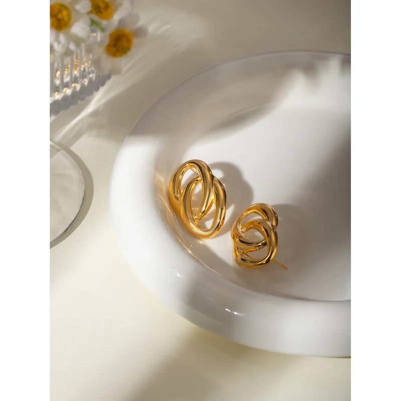 Oval Link Drop Earrings