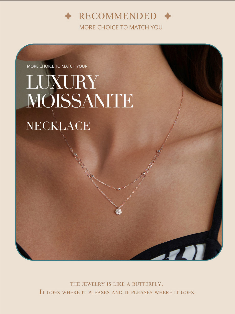 Moissanite Layered Pendant Necklace – Power Collection