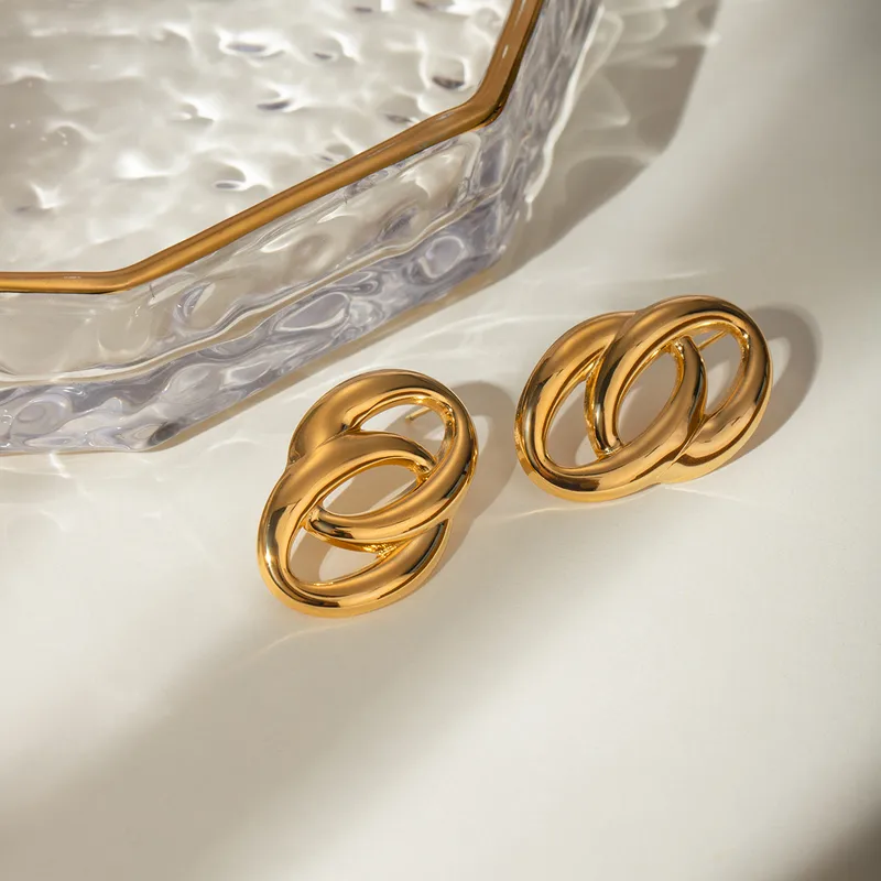 Oval Link Drop Earrings