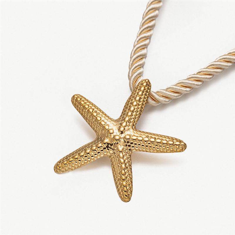 Gold Starfish Rope Necklace