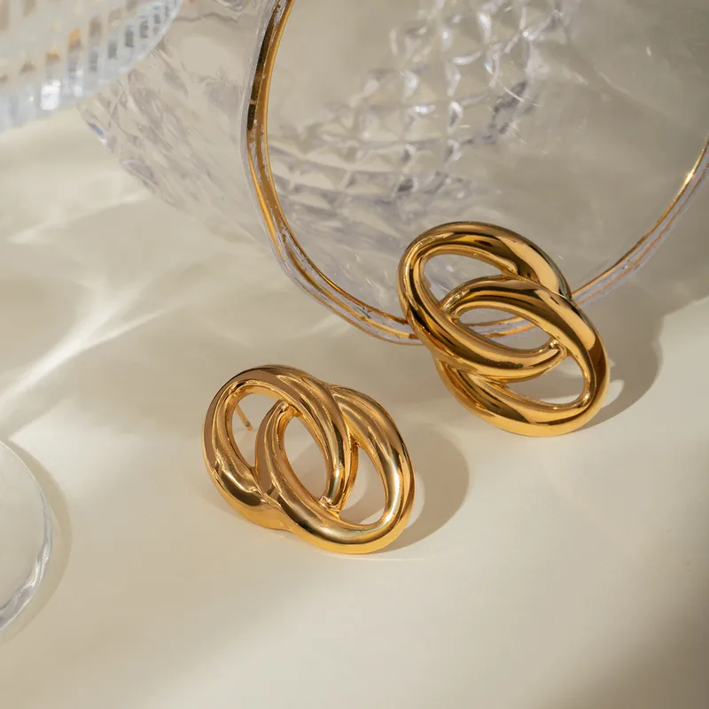 Oval Link Drop Earrings