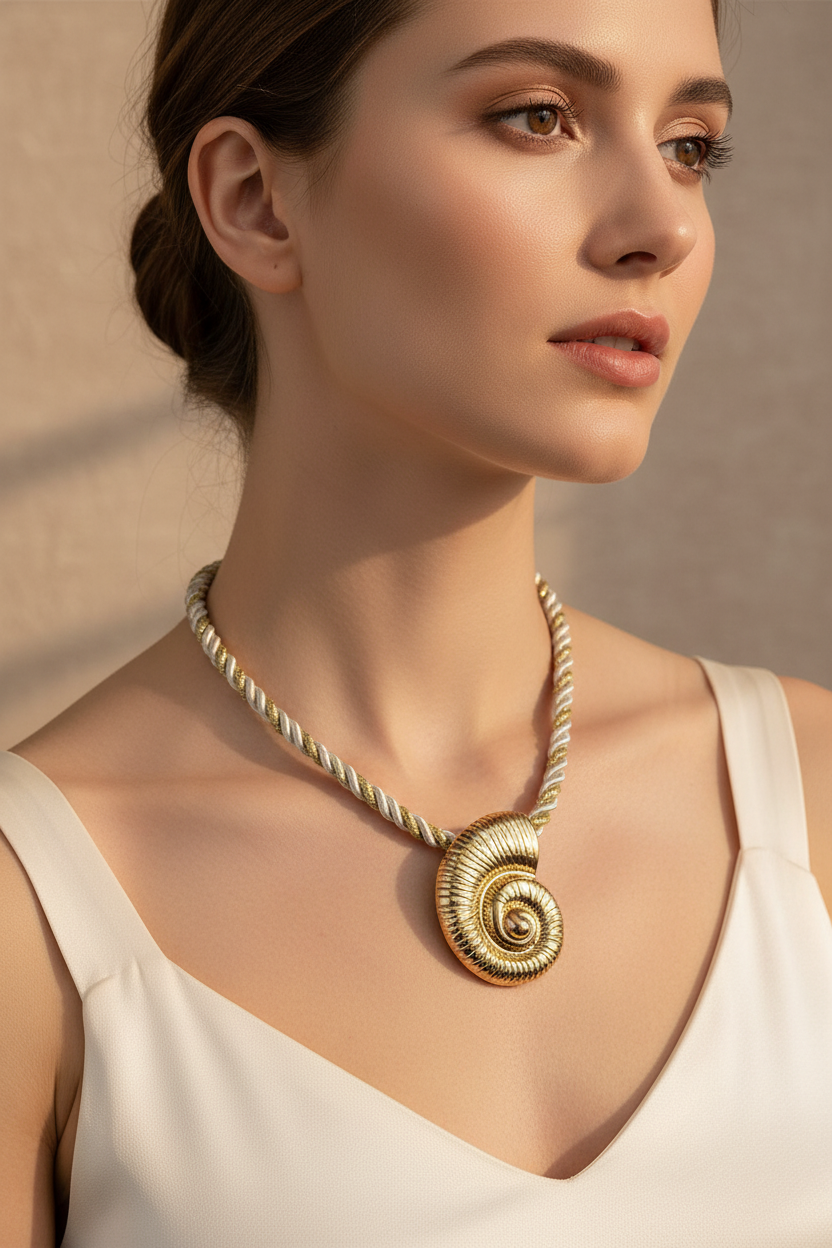 Snail Shell Necklace — modelka